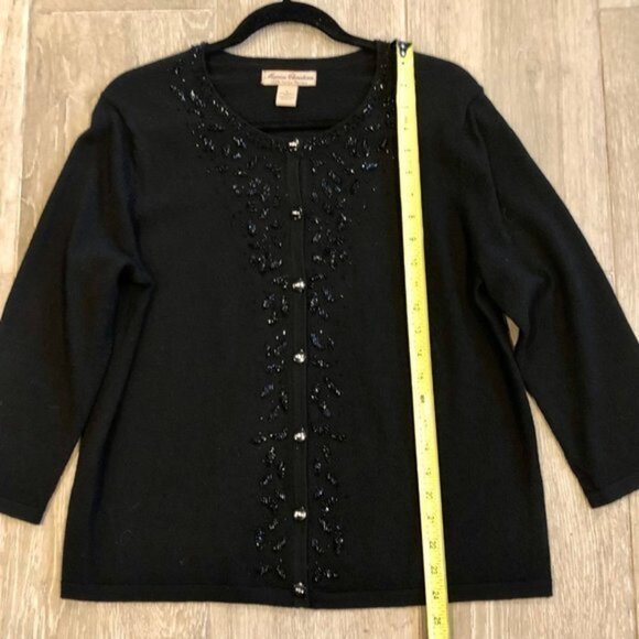 Marisa Kristina women black merino wool cardigan size L - Picture 7 of 11